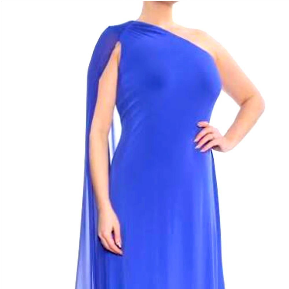 Woman dress One shoulder blue. Size 14/16